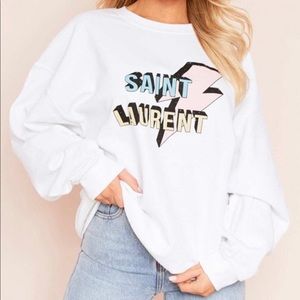 Saint Laurent Lightening Bolt Sweatshirt